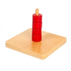 wooden montessori vertical ring set toys