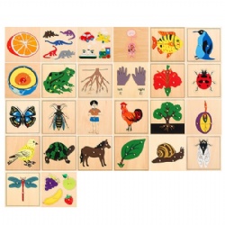 wooden montessori Animal & Plant Inset Puzzle Toy