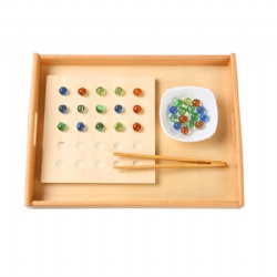 wooden montessori Color Beads Pinning Game