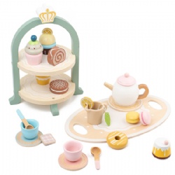 wooden montessori Crown Motif Kids' Afternoon Tea Toy Set