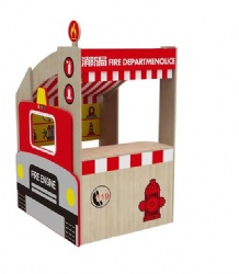 wooden montessori Kids' Fire Station Role-Play Playset with Firefighter Accessories