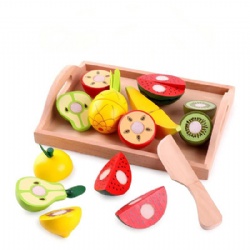 wooden montessori Magnetic Fruit Cutting Set‌