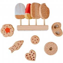 wooden montessori   Cookie & Popsicle Pretend Play Set