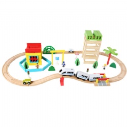 wooden railway track train toy