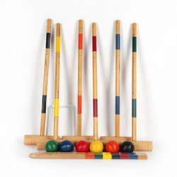 wooden croquet game