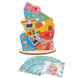Cartoon House Theme Stacking Block Set