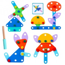 Wooden Nuts and Bolts Toy Set