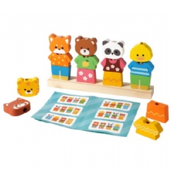 Animal Dress-up Set Pillar Building Blocks Game