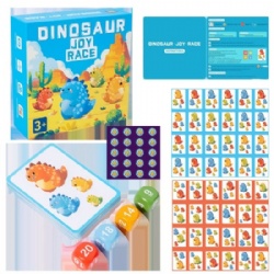 Wooden Dinosaur Pattern Dice Matching Box