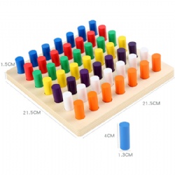 wooden montessori insert color stick congition toys