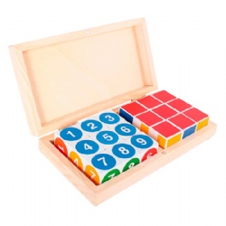 wooden montessori Kids' Geometric Square Cube Manipulative Set‌ toys