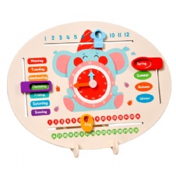wooden montessori  Calendar & Clock Learning Toy