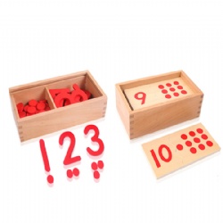 wooden montessori   Math Numbers and Chips Wooden Set toys