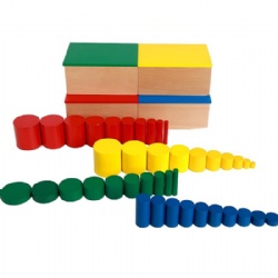 wooden montessori Sensory Color Cylinder Learning Toys